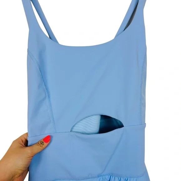 Free People Movement Righteous Runsie Pull On Athleisue Gym Workout Romper Blue - Picture 9 of 16